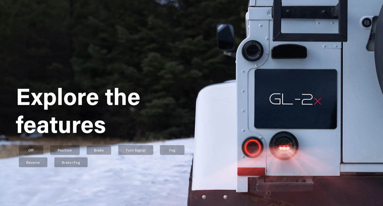 GLOHH GL-2x Set of 6 LED DRL Rear Lights Land Rover Defender Halo Smoke 90-16