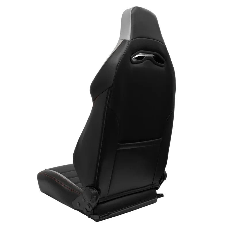 ATST x1 Universal Car Van Camper Sim Bucket Seat Black Synth Leather Grey Suede