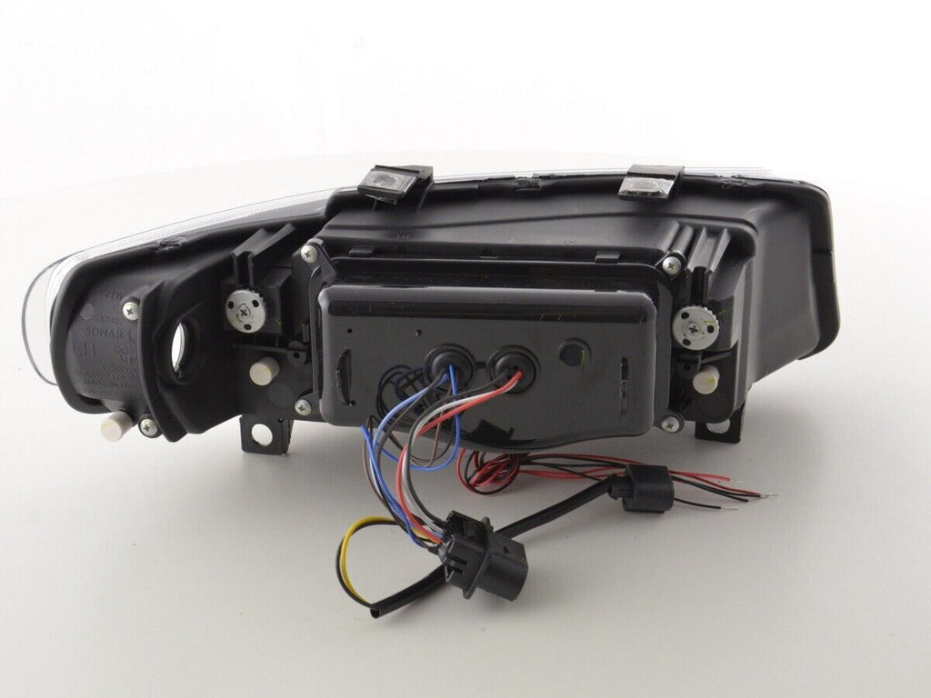 FK LED DRL Lightbar Halo Ring Headlights Seat Leon / Toledo 1M 97-05 black LHD