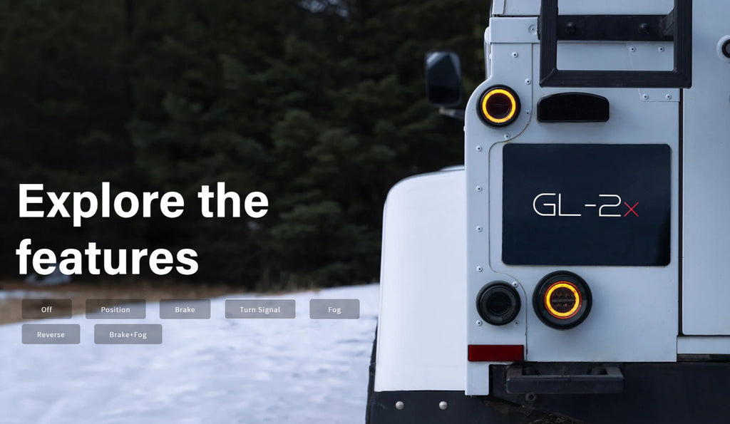 GLOHH GL-2x Set of 6 LED DRL Rear Lights Land Rover Defender Halo Smoke 90-16