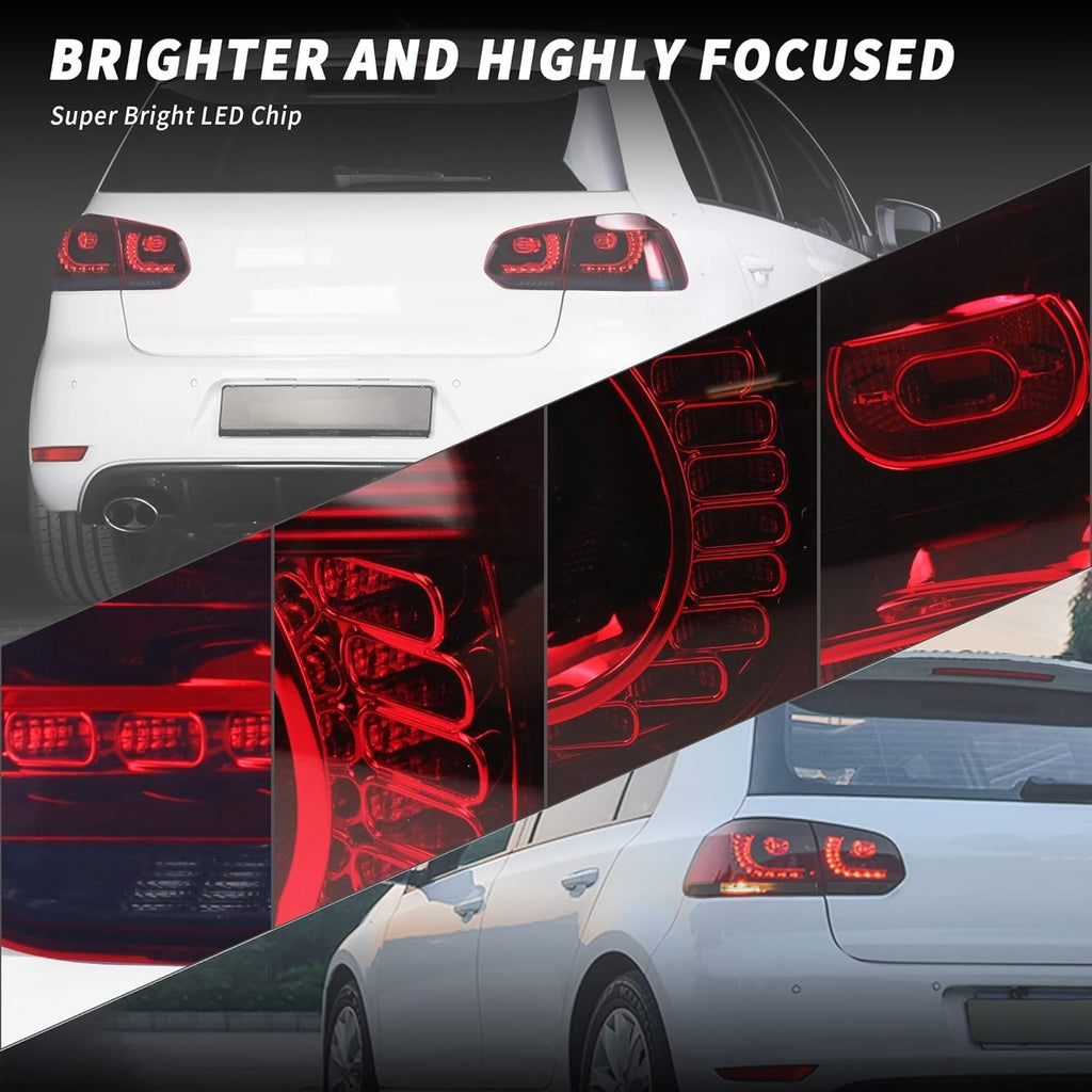 VLD Pair LED SEQ Rear Lights Tail Lamps VW Golf MK6 6 TSI TDI GTD R 08-13 RHD
