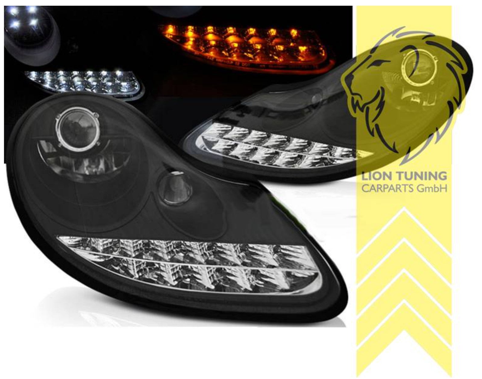 LT Pair LED Headlights Lightbar DRL Porsche 911 996 Boxster 986 Spyder 96-06 LHD