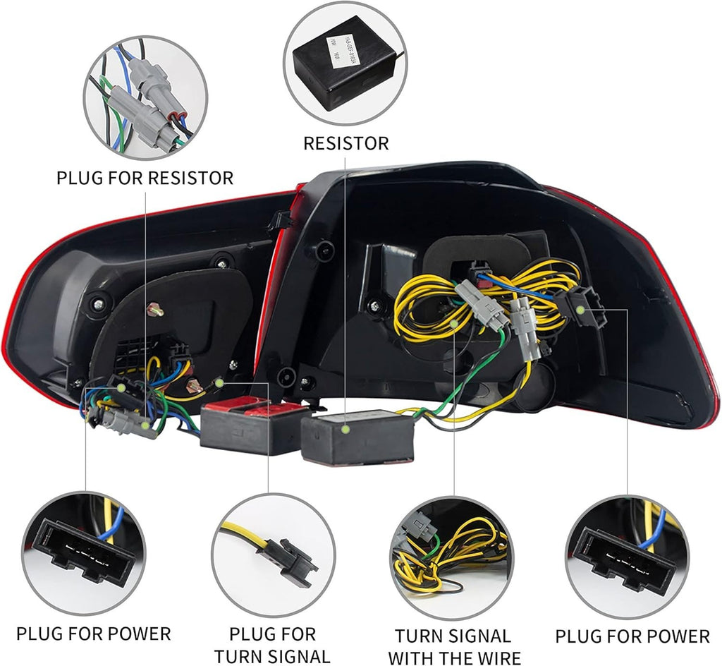 VLD Pair LED SEQ Rear Lights Tail Lamps VW Golf MK6 6 TSI TDI GTD R 08-13 RHD
