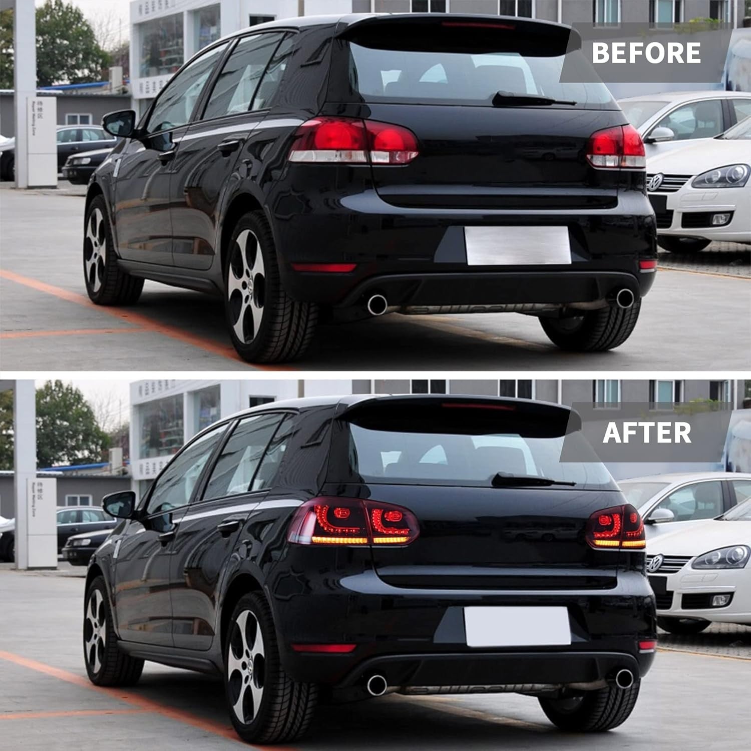 VLD Pair LED SEQ Rear Lights Tail Lamps VW Golf MK6 6 TSI TDI GTD R 08-13 RHD