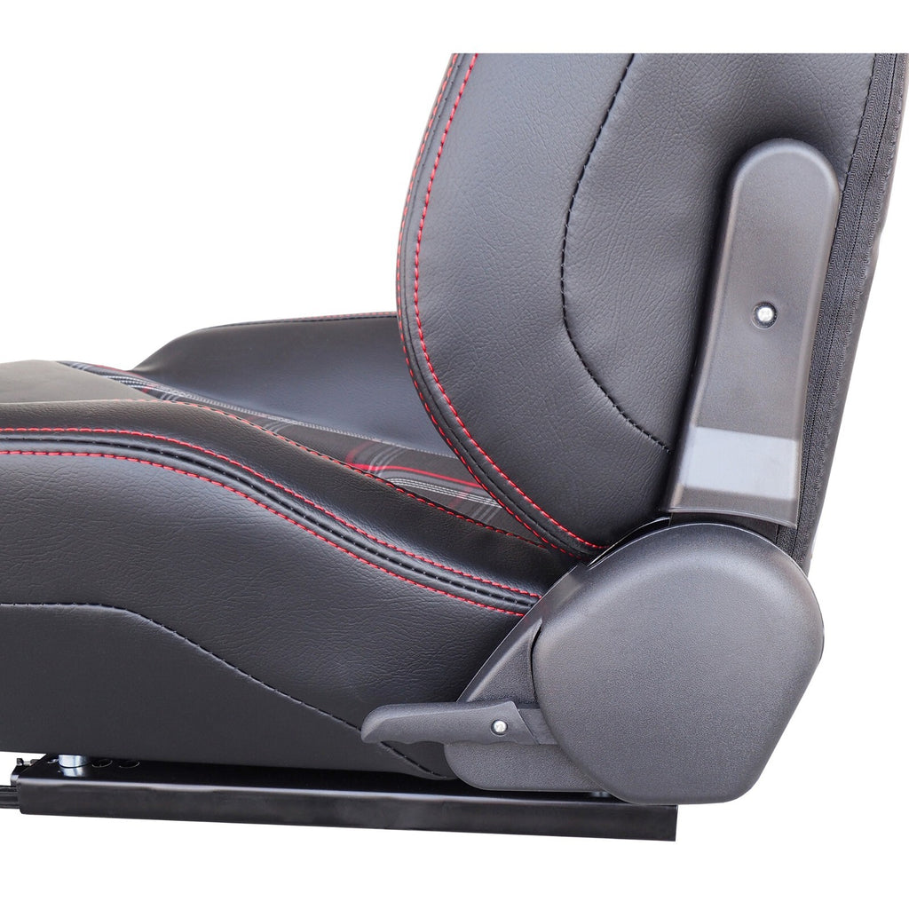 Simoni Racing Universal Plaid Check Tartan GTI Jackie x1 Bucket Seat Black & Red