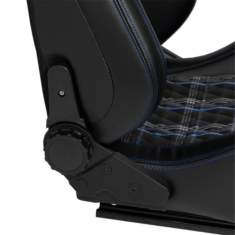 ATS GT x1 Universal Recline Sports Bucket Seat Plaid Check Edition Black & Blue