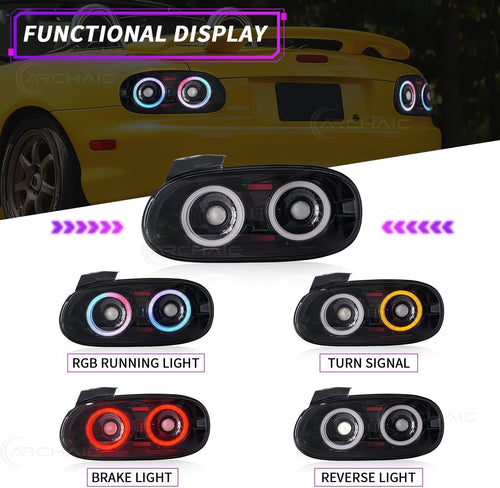AC Pair RGB LED DRL Rear lights Tail Lamps Mazda MX5 Miata 98-05 NB NBFL 2 2.5