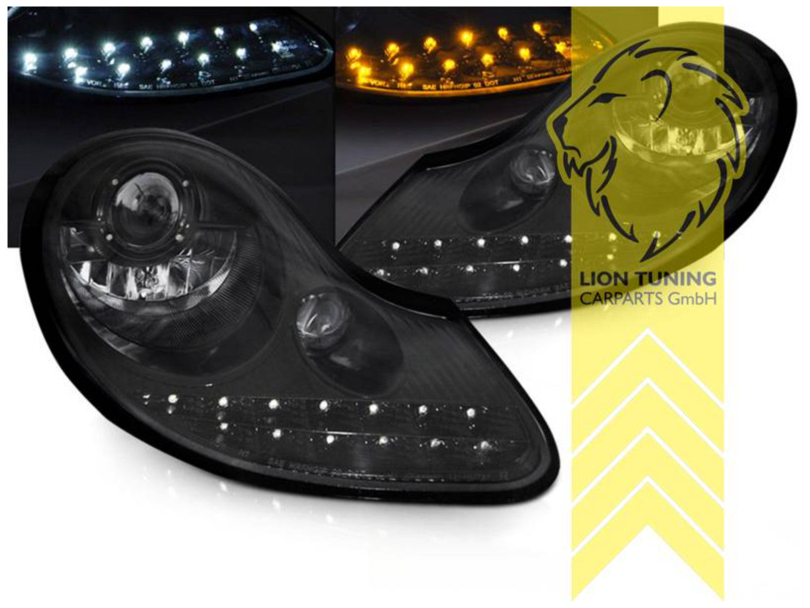 LT Pair LED Headlights Lightbar DRL Porsche 911 996 Boxster Spyder 97-06 LHD