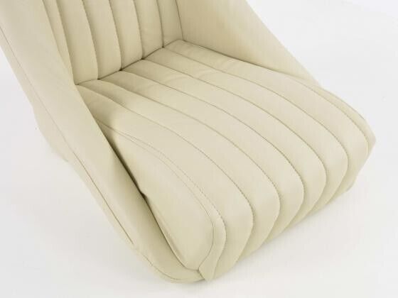 FK Pair Classic Retro Kit Car Bucket Sports Seats - Beige Ivory Cream + slides