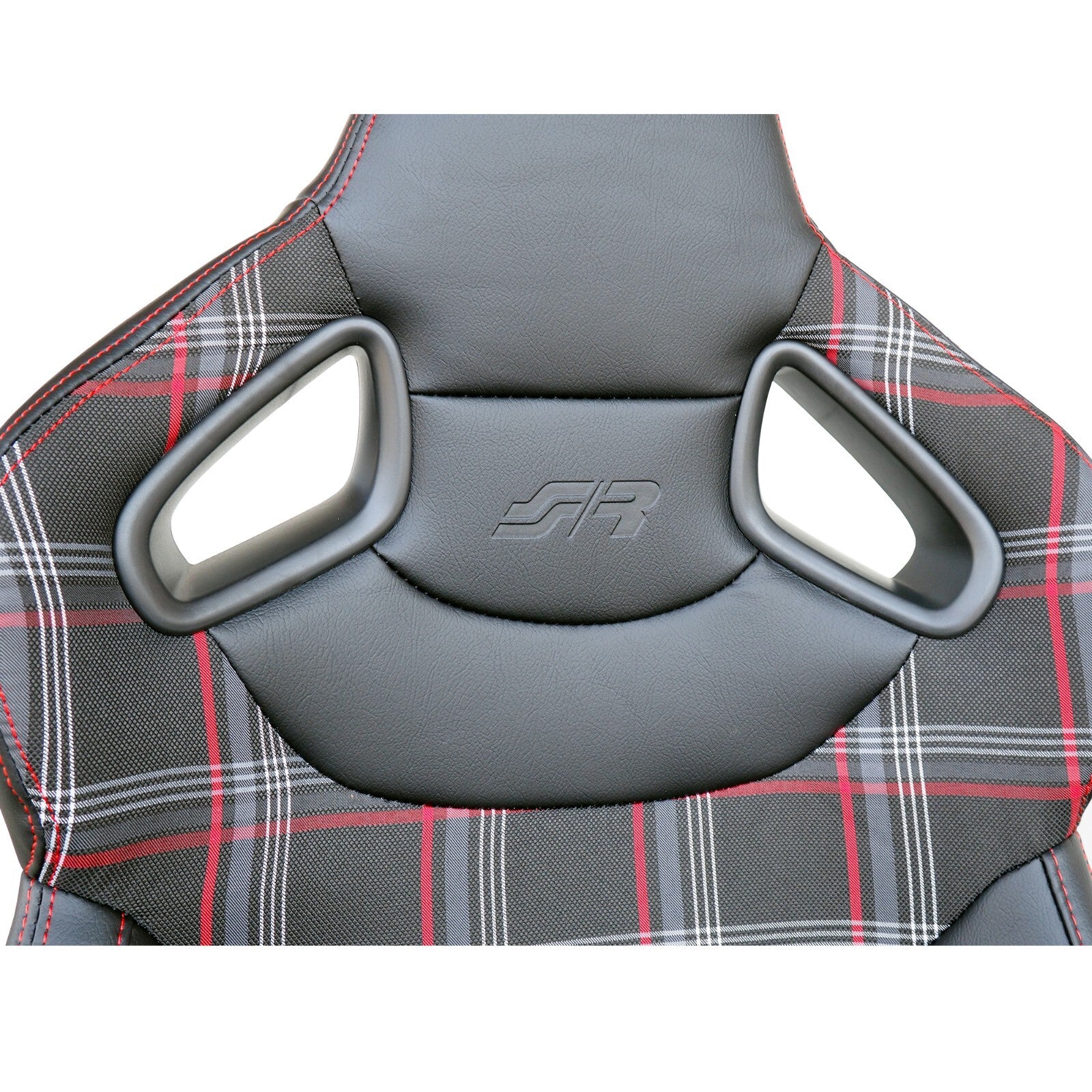 Simoni Racing Universal Plaid Check Tartan GTI Jackie x1 Bucket Seat Black & Red