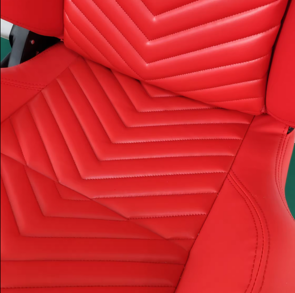JIABEIR (Manufactured and Dispatched from China) BRIGHT RED Quilted Stitch Luxury Premium Sports Car / Racing Sim x1 Individual Bucket Seats JBR1035C