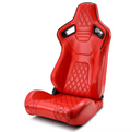 JIABEIR (Manufactured and Dispatched from China) Red DELUXE with Black Stitch Sports Car / Racing Sim x1 Individual Bucket Seats JBR1087