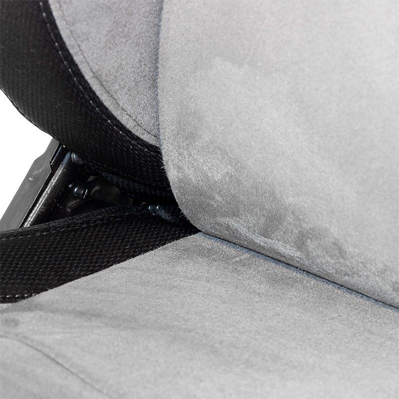 Auto-Style x1 Individual Luxe Universal Sports Bucket Seat Black Textile & Grey Stitch Alcantara